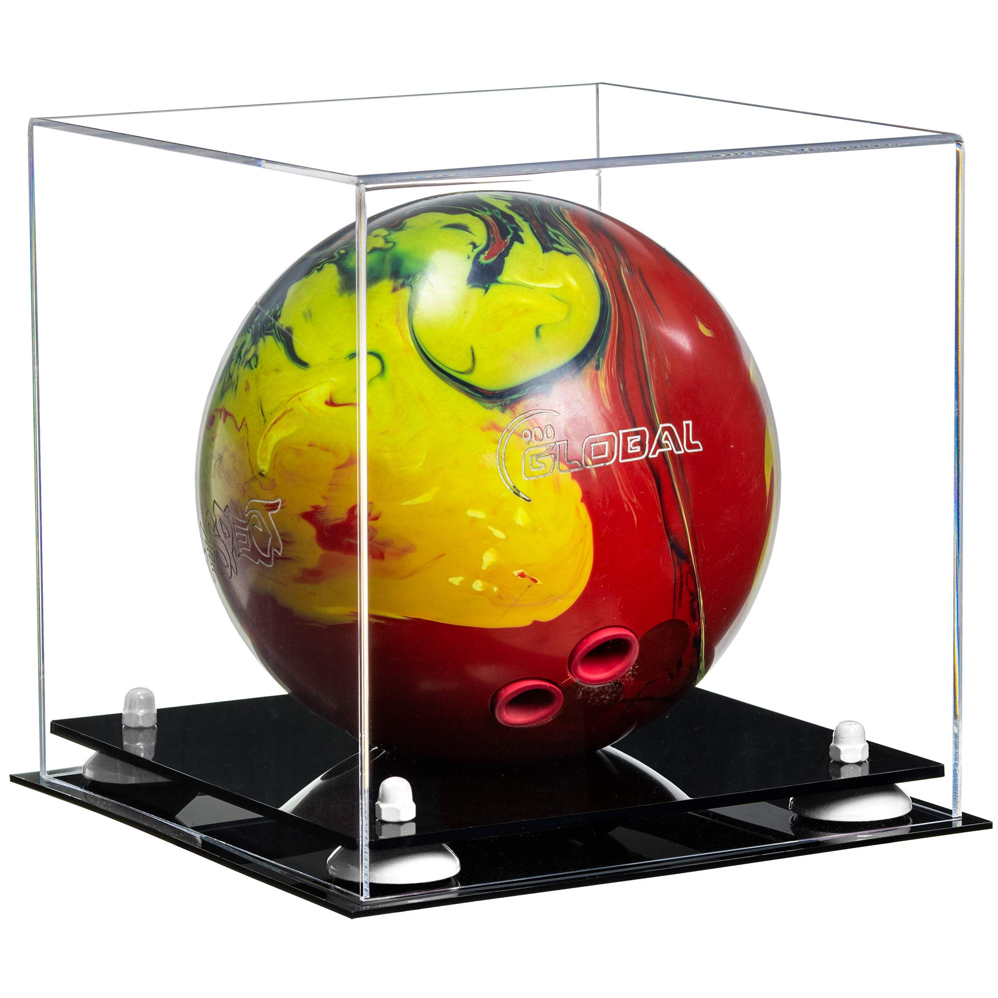 Premium Acrylic Bowling Ball Display Case with Adjustable Risers - Showcase Your Collectible Bowling Balls at Home or Pro Shop - Perfect for Bowling Enthusiasts & Tournament Trophies
