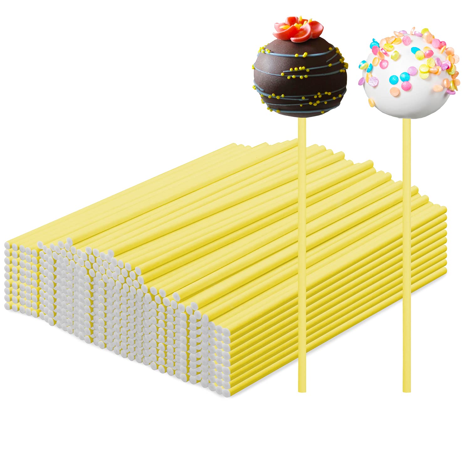 300-Pack Biodegradable Lollipop Sticks for Cake Pops - Eco-Friendly, Food Safe, Sky Blue Paper Sticks for Baking, Candy Making & DIY Crafts | Perfect for Birthday Parties, Wedding Desserts & School Projects
