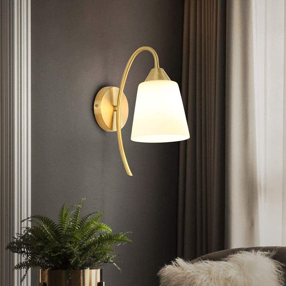 Modern Golden Copper & Glass Desk Lamp Wall Light - Stylish Lighting for Living Room, Dining Room, Bedroom & Study | Perfect for Reading, Working & Home Decor