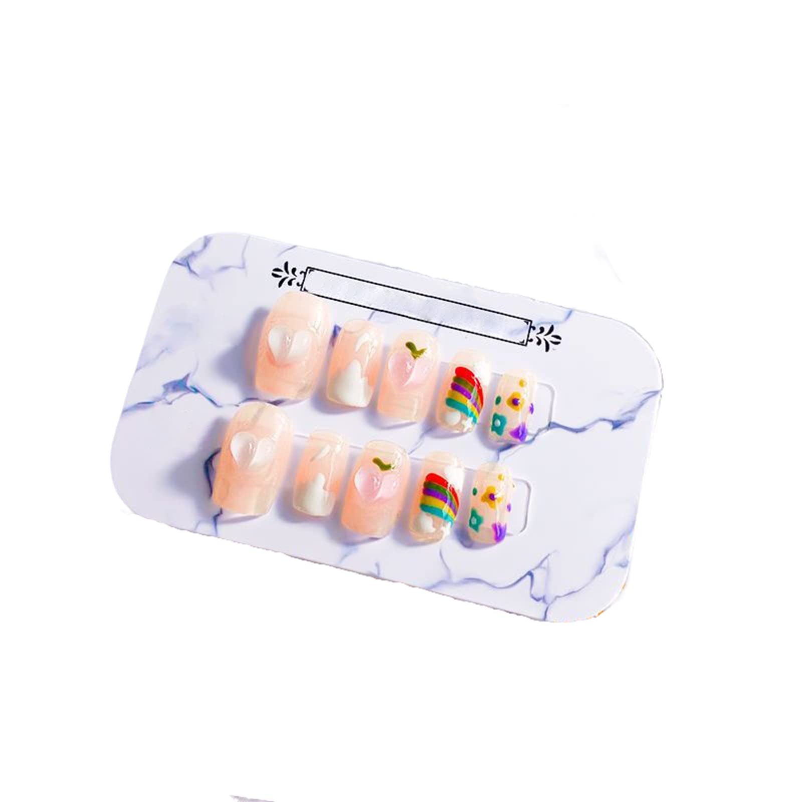 Luxury Bling Press on Nails - Reusable Fake Nails with Glamorous Handmade Nail Art Designs by Professional Manicurist (Size S/B, Length H/L) - Perfect for Parties, Weddings, and Special Occasions
