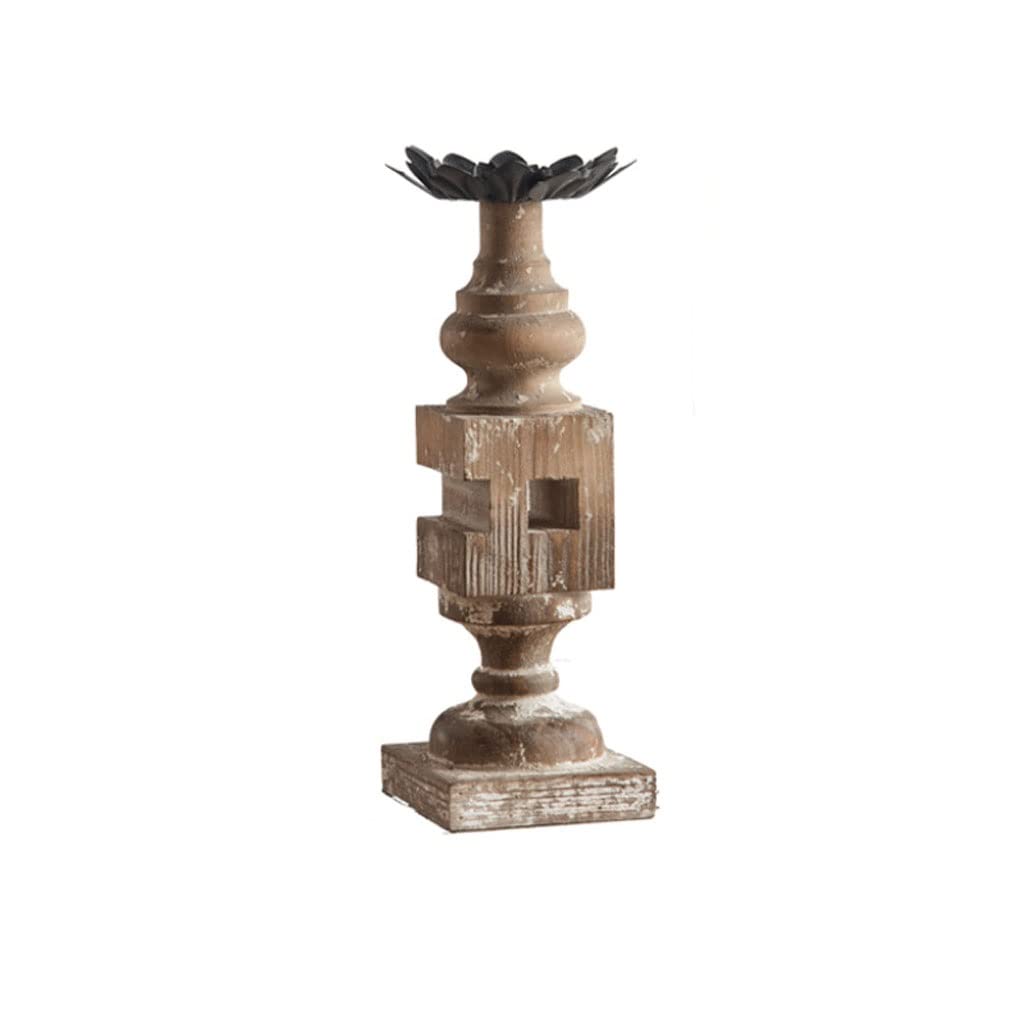 Vintage Wooden Candelabra Candle Stand - Handcrafted Retro Candlestick Holder for Porch, Dinner Table, Living Room & Kitchen Decor - Perfect for Wedding Centerpieces, Romantic Dinners & Holiday Decorations (Color: A)