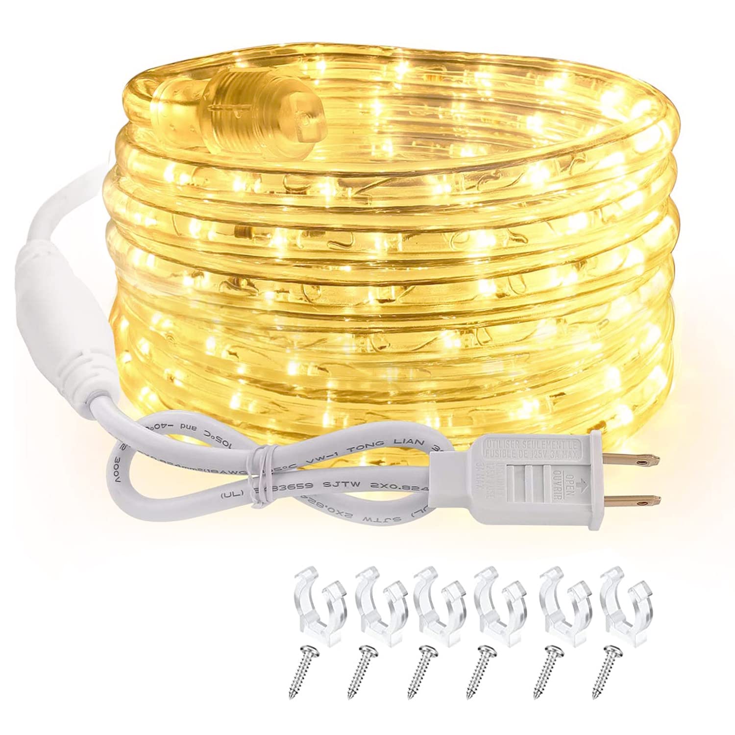 Afirst 18FT LED Rope Lights Outdoor - Warm White Connectable Waterproof Fairy String Lights (IP65) for Home, Garden, Bedroom, Patio & Holiday Decor - Perfect for Christmas, Wedding, Party & Landscape Lighting