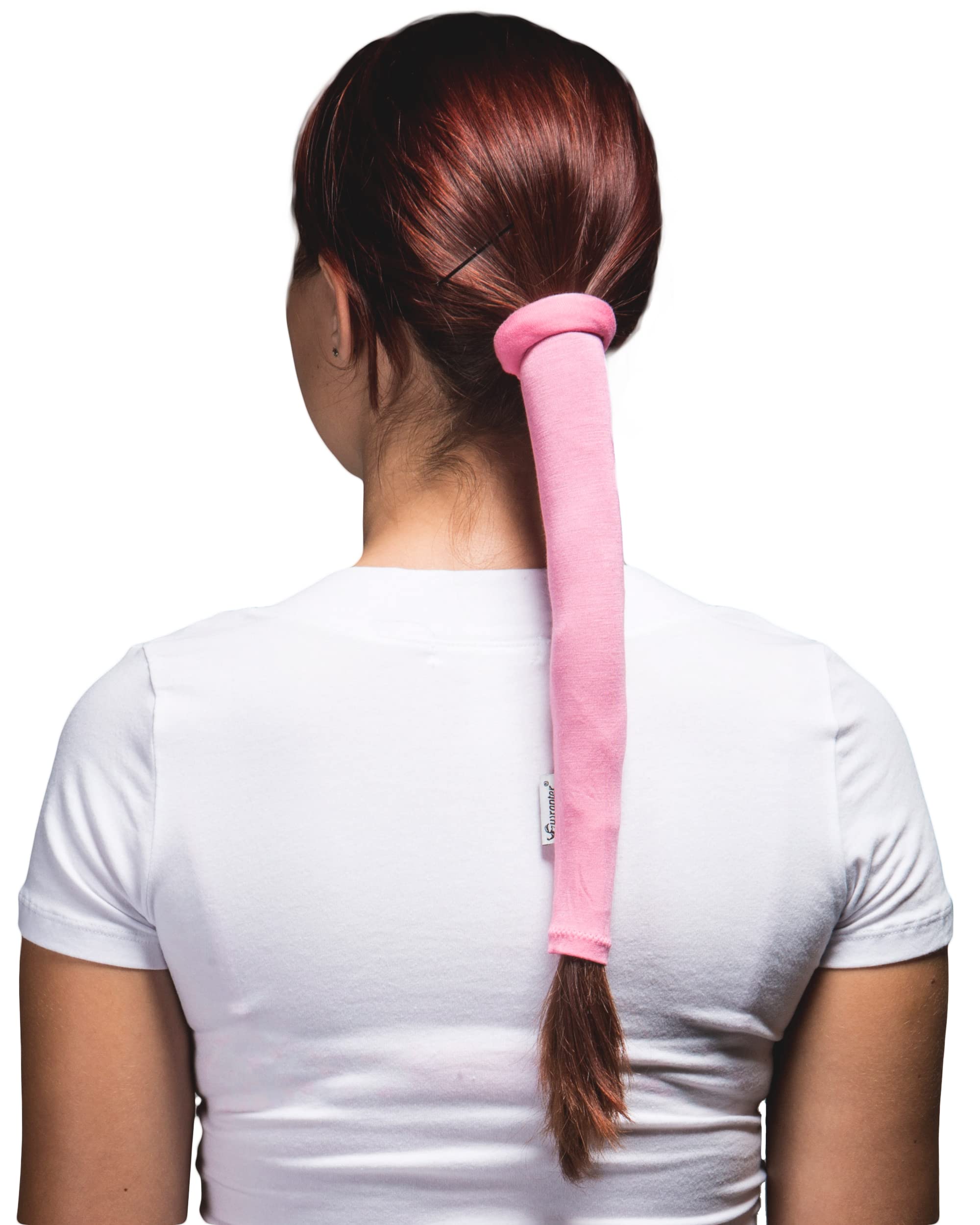 Pink Sports & Motorcycle Ponytail Wrap - Hair Protector for Riding, Workout & Outdoor Activities