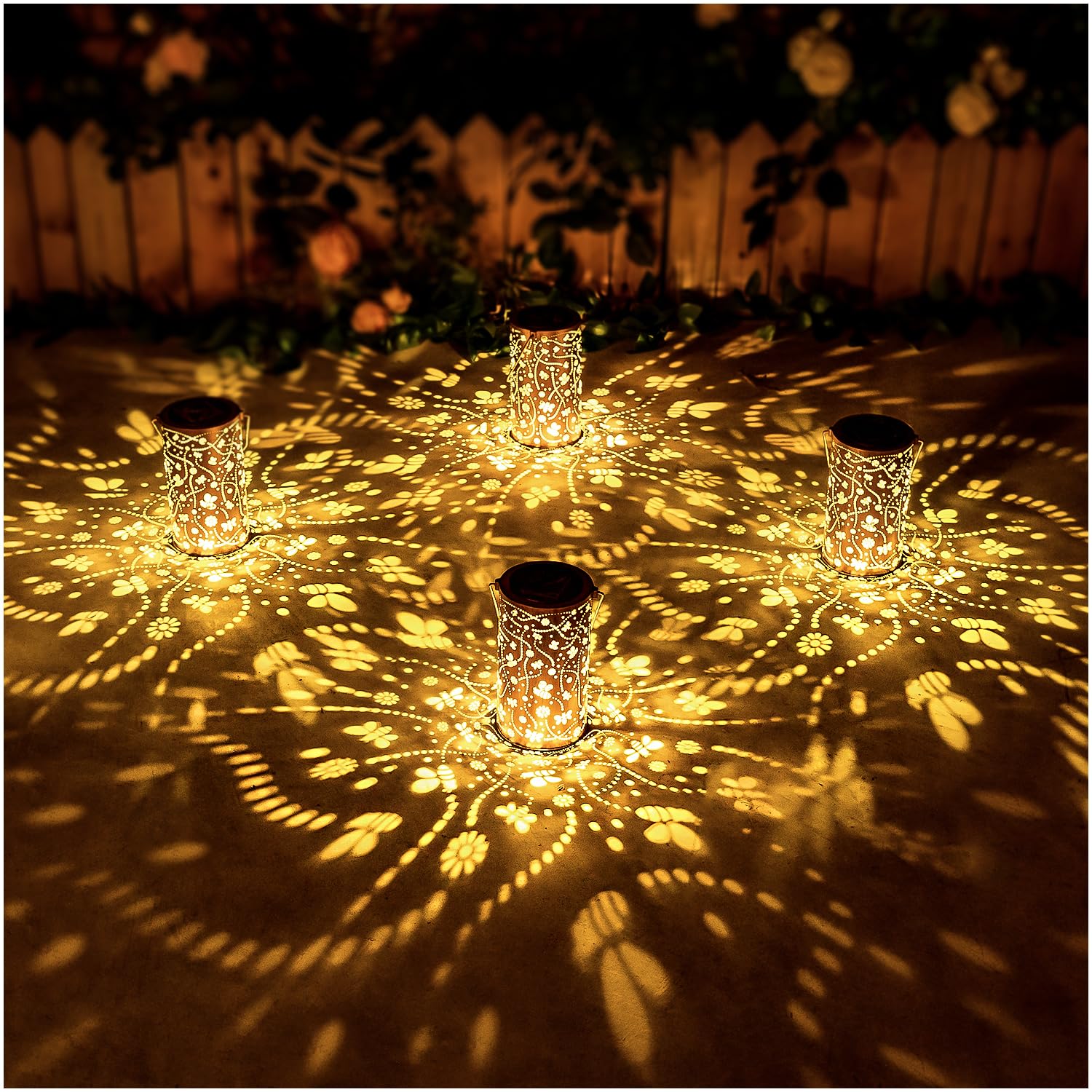 Solar Powered Bee Lanterns - Waterproof Outdoor Hanging LED Lights for Garden, Patio, Yard & Pathway Decor - Unique Metal Bee-Themed Gift for Women & Men - Perfect for Landscape Lighting, Tabletop Displays & Evening Ambiance