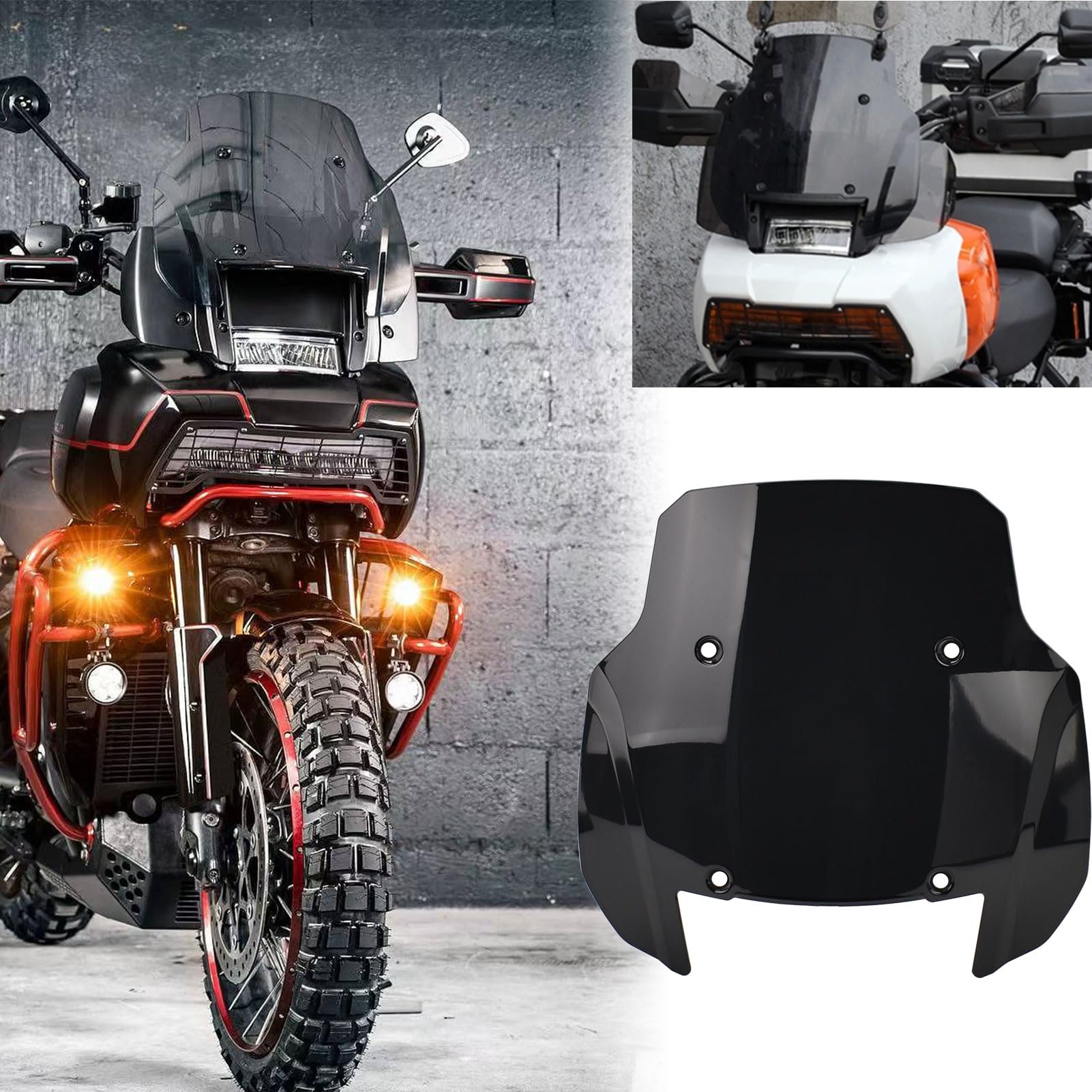 **2021-2024 Harley-Davidson Pan America 1250 Motorcycle Windscreen - Double Bubble Windshield Visor & Wind Deflector for Enhanced Riding Comfort - Perfect for Highway Cruising & Adventure Tours**