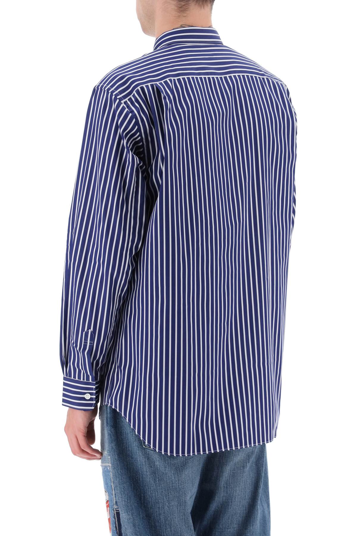 Comme des Garcons Striped Cotton Shirt for Men - Classic Casual Button Down Shirt for Office, Date Night & Everyday Wear