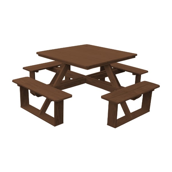 Pressure Treated Pine Square Walk-In Table - Durable Outdoor Dining & Patio Furniture for Backyard, Garden & Deck Use
