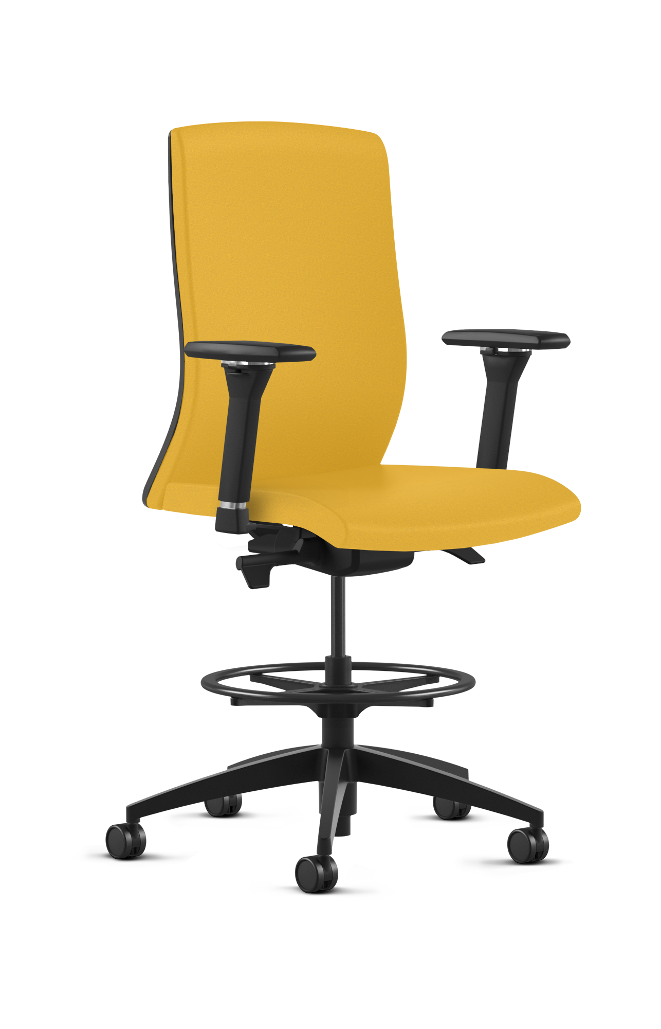 Ergonomic Fabric Stool with Foot Ring - 8
