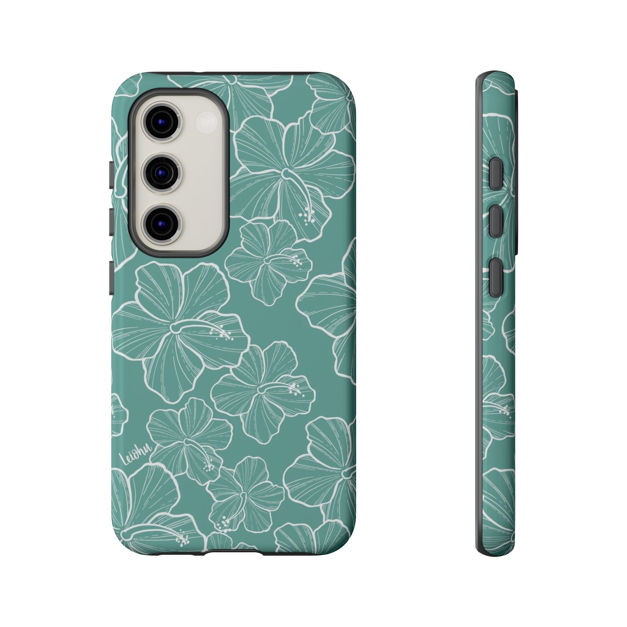 Premium Hibiscus Teal Samsung Galaxy Phone Case - Durable & Stylish Protection for Everyday Use, Work & Travel