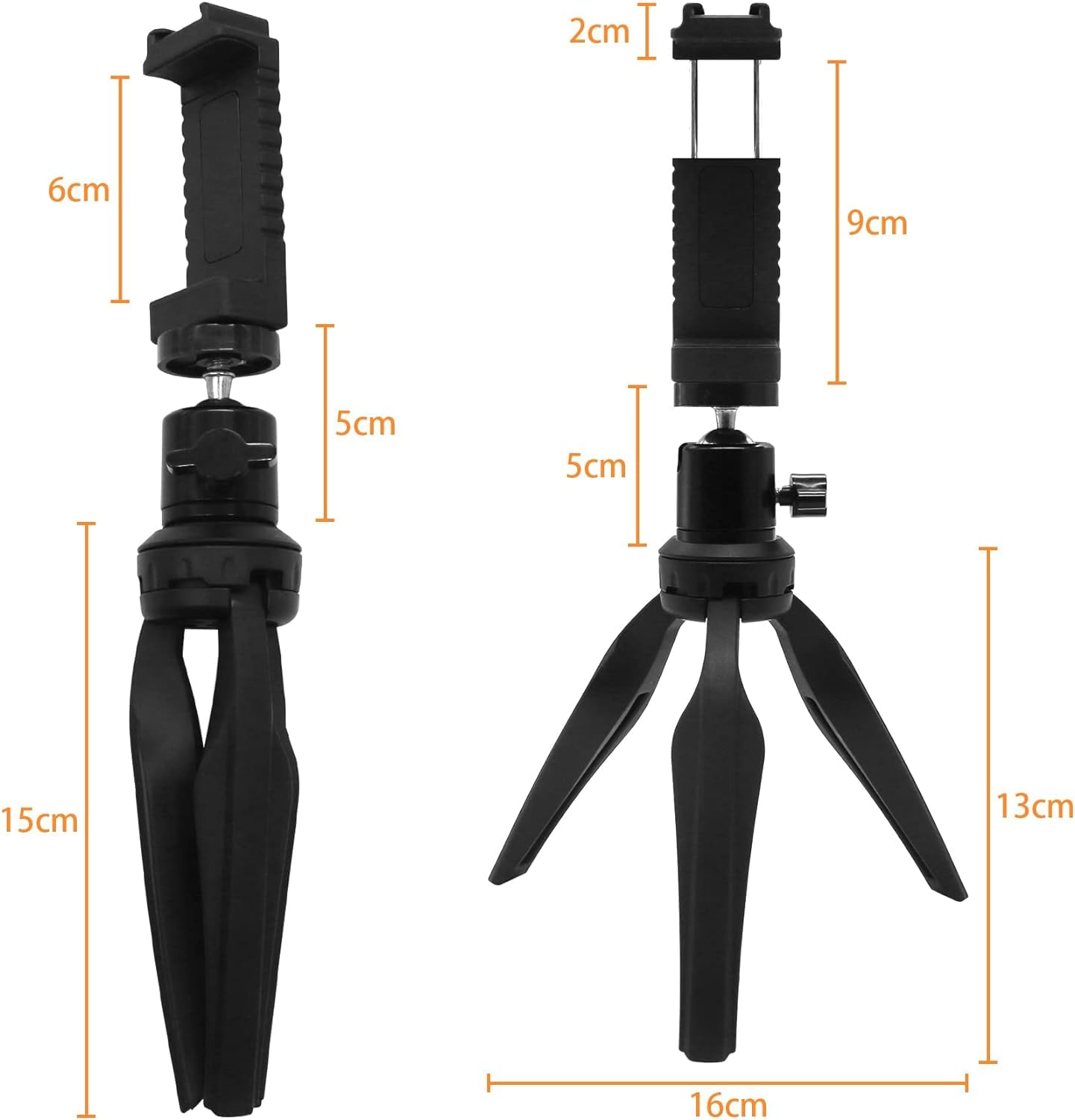 LINKCOOL Mini Phone Tripod Stand - Lightweight Portable Tabletop Tripod with 360° Rotating Metal Ball Head & Phone Mount for iPhone, Samsung, GoPro, DSLR Cameras - Includes Remote Control for Travel, Vlogging & Photography