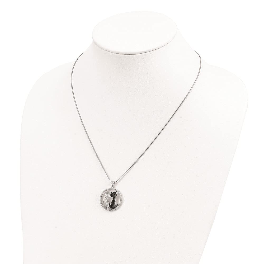 925 Silver Cat Necklace for Women - CZ Pendant Gift for Her, Perfect for Casual & Formal Wear