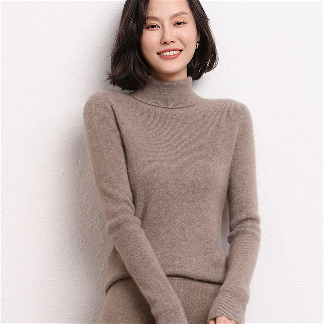 Luxury 100% Cashmere Turtleneck Sweater for Women - Soft Wool Knit Pullover, Slim Fit Winter Jumper, Korean Style | Perfect for Autumn, Winter & Holiday Outfits