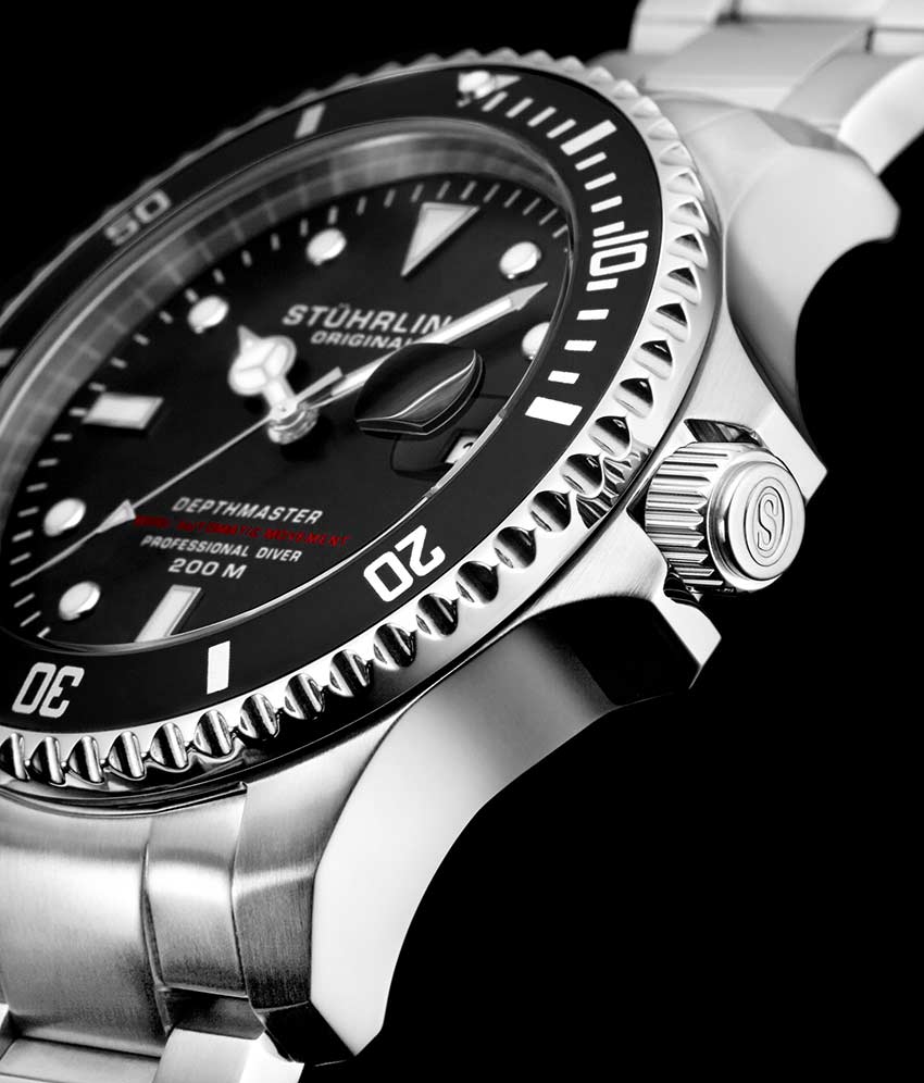 Classic Couple Diver Watch Set with Signature Pen and Stud Earrings - Perfect Gift for Anniversary, Wedding & Valentine's Day