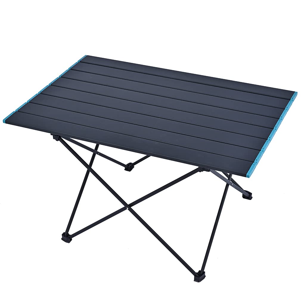 Aluminum Folding Camping Table - Portable Compact Roll Up Picnic Table with Carry Bag | Lightweight Outdoor Dining for Hiking, BBQ, Fishing, Travel & Beach | Perfect for Camping, Tailgating & Backyard Parties