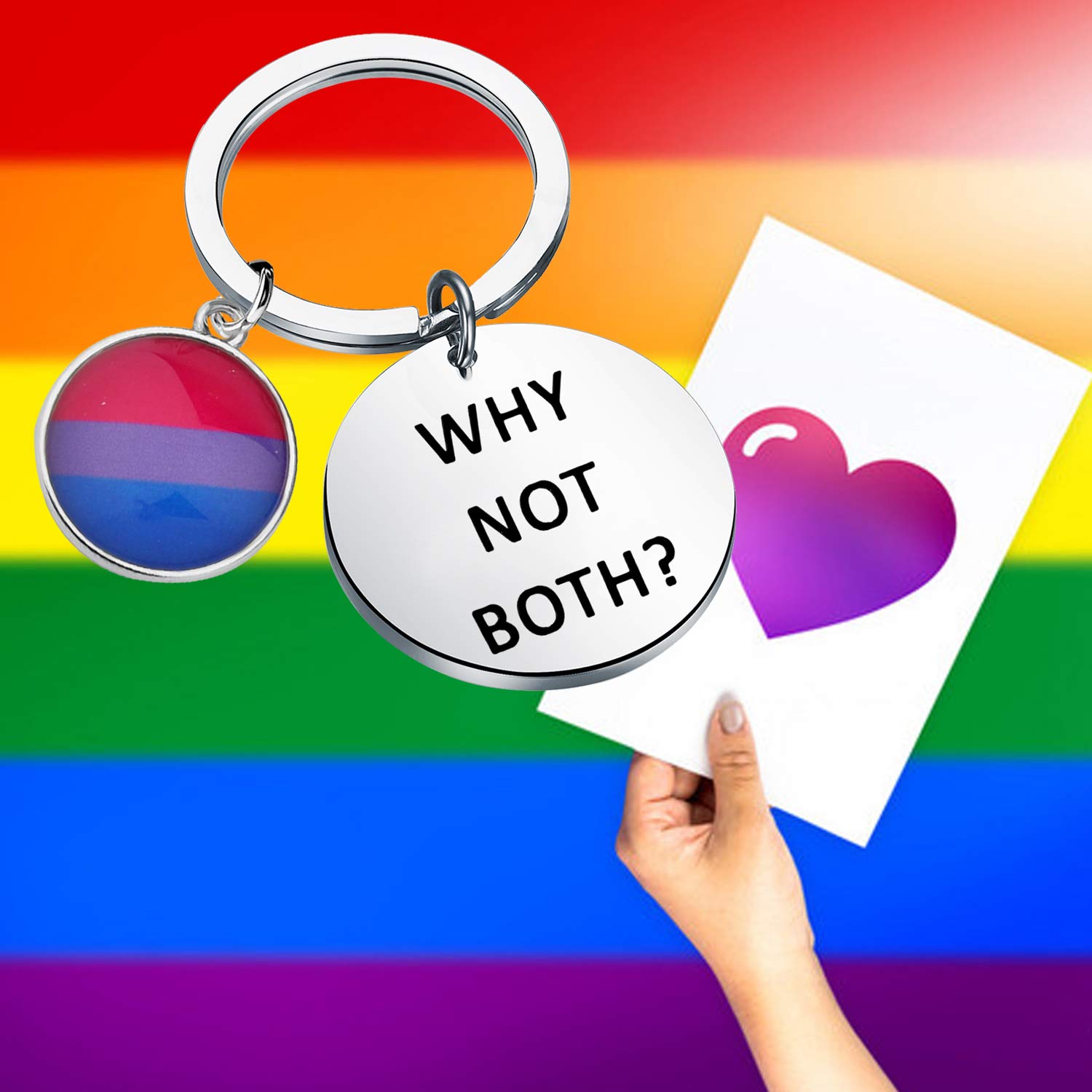 Bisexual Pride Keychain - LGBTQ+ Jewelry & Bi Pride Gift for Men & Women - Perfect for Pride Parades, Coming Out Celebrations & Everyday Wear