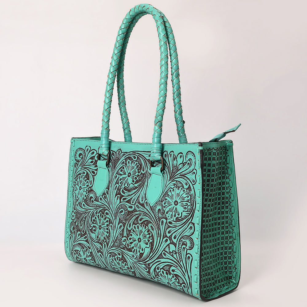 ADBGZ757B Genuine Leather Western Handbag for Women - American Darling Hand-Tooled Leather Purse - Perfect for Cowgirl Style, Rodeo Events & Western Fashion Accessories