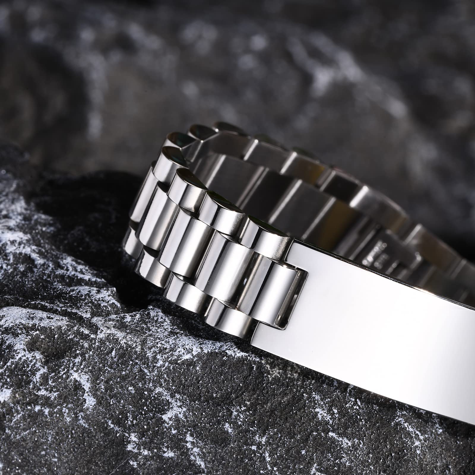 MEALGUET Inspirational Stainless Steel Bracelet for Son - Customizable Courage Link Wristband, Perfect Birthday & Graduation Gift from Mom & Dad, Ideal for Daily Wear & Special Occasions