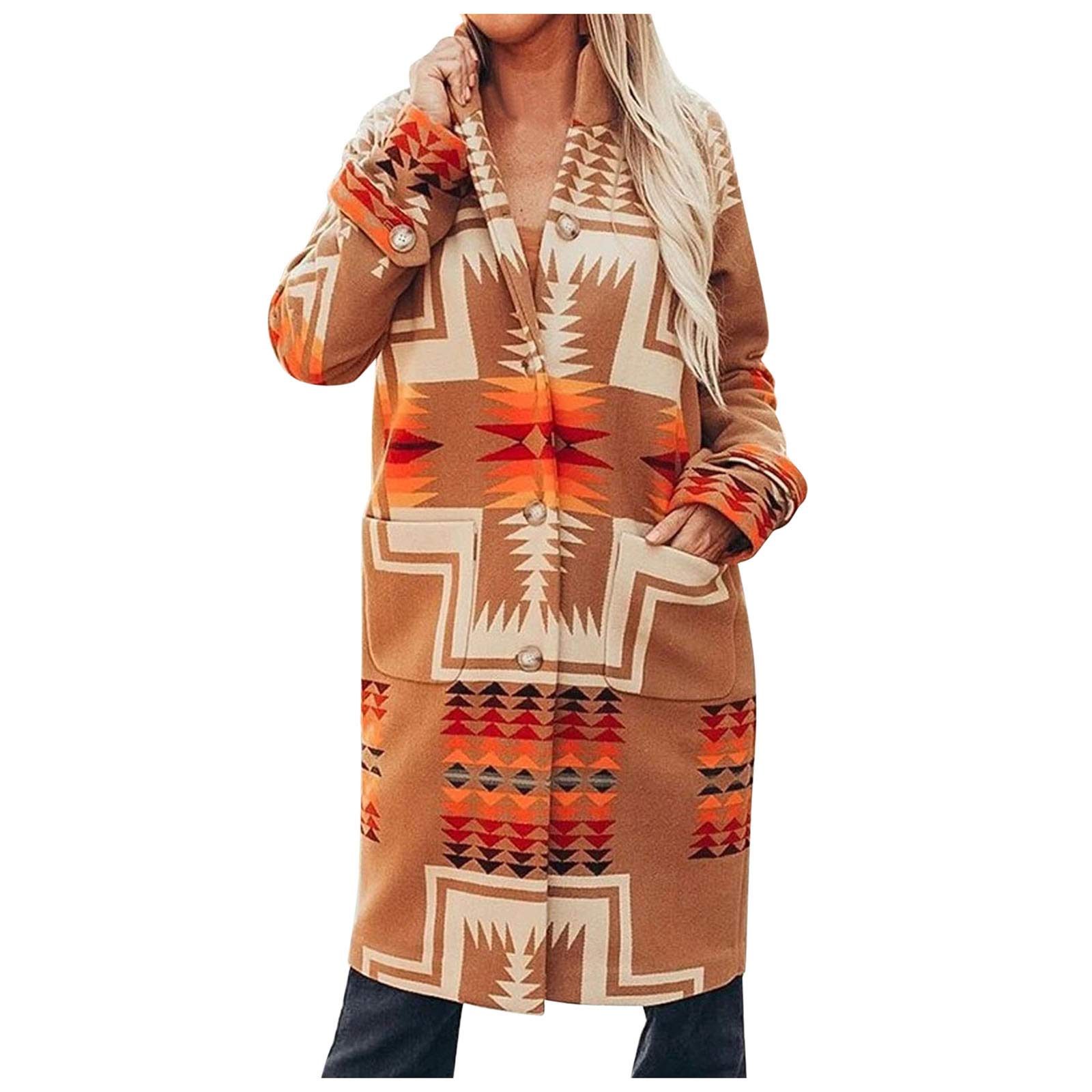 Women's Lightweight Printed Plush Hooded Cardigan - Geometric Design Casual Coat for Loose Fit | Perfect for Fall Layering, Outdoor Activities & Cozy Lounge Wear