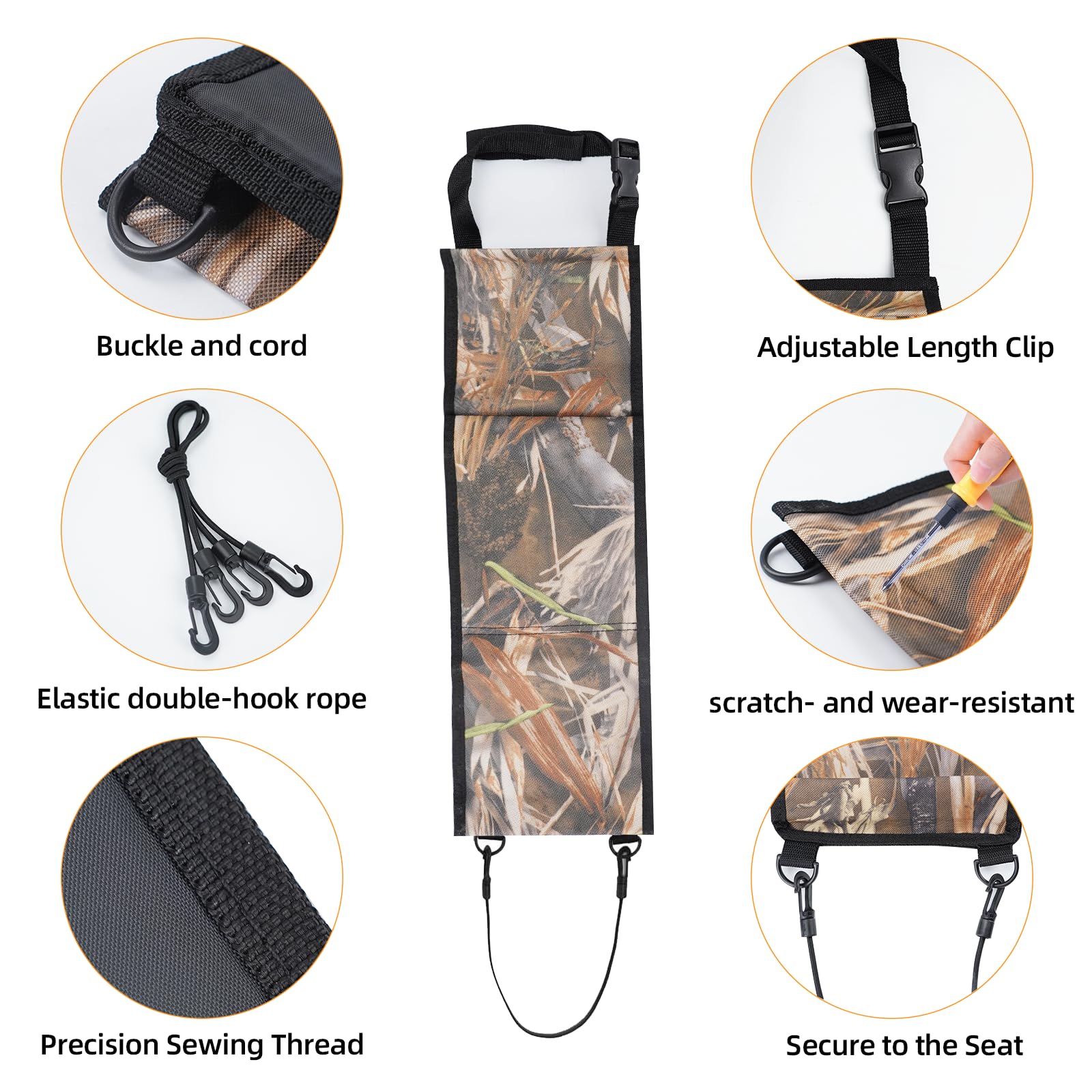 2 Pack Truck Seat Back Gun Rack - Molle Panel Organizer & Camo Gun Holder for Hunting Rifles/Shotguns - Perfect for Off-Road Adventures & Hunting Trips