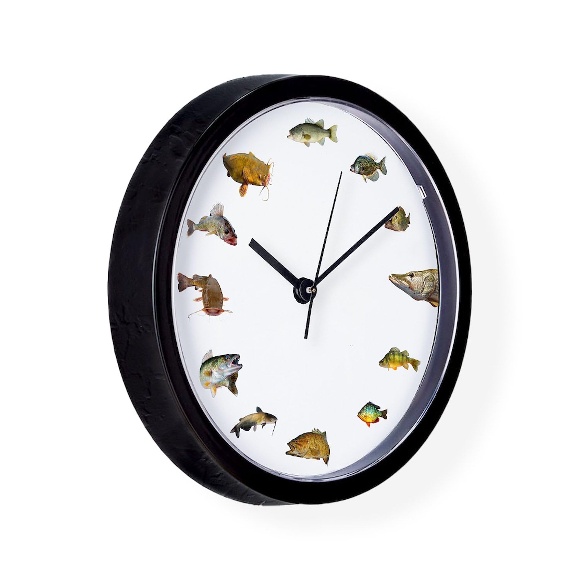10 Inch Fish Wall Clock for Living Room, Kitchen, or Office - Unique Home Decor & Gift Idea for Fishermen & Nautical Lovers