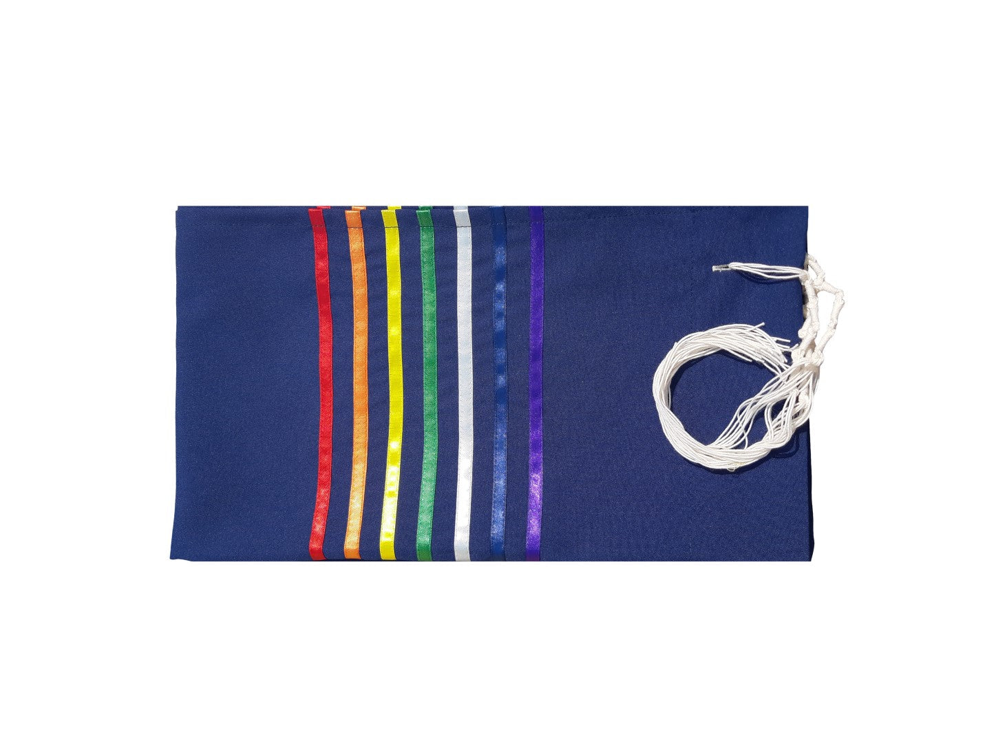 Handmade Rainbow Tallit Prayer Shawl - Joseph's Coat of Many Colors Jewish Prayer Scarf - Blue Bar Mitzvah Tallis Set with Matching Bag - Perfect for Synagogue Services, Jewish Weddings & Coming-of-Age Ceremonies