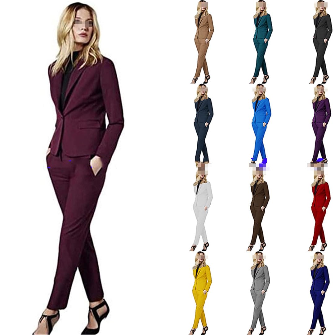Women's 2-Piece Suit Set - Professional Blazer & Trousers for Business Formal Workwear | Office Attire, Job Interviews & Corporate Events