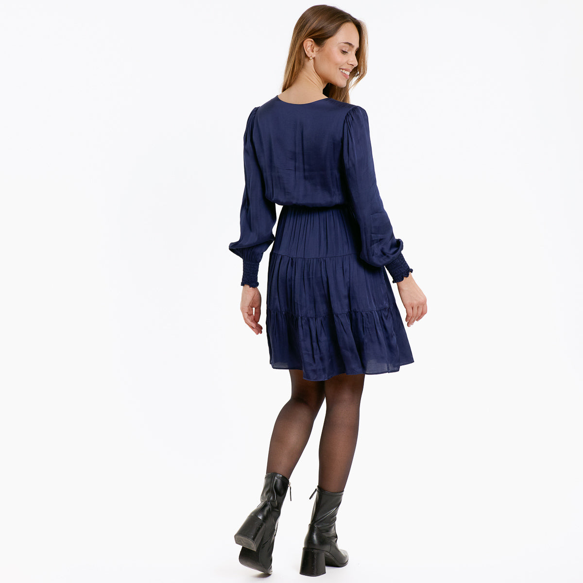 Hayet Mini Dress for Women - Navy Blue Summer Casual Bodycon Dress - Perfect for Beach, Party, and Date Night