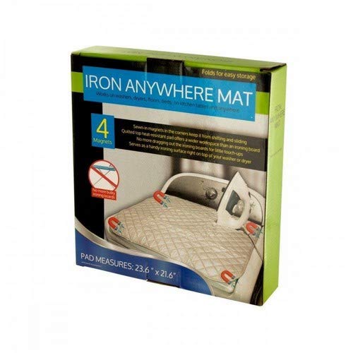 Bulk OL372 Portable Ironing Mat with Strong Magnets - Silver | Travel, Home & Office Use for Wrinkle-Free Clothes Anywhere