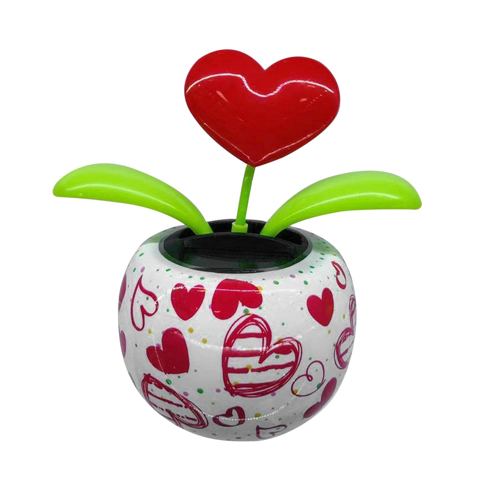 Solar Powered Dancing Flower Figurines - Heart Swing & Shaking Head Sunflower Decor for Car Dashboard, Desk, Office & Home Decor | Fun Gift Idea for Plant Lovers