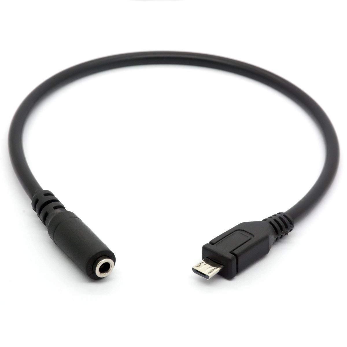 Micro USB to 3.5mm Female AUX Audio Adapter Cable - 25cm Headset Mic Converter for Smartphones, Laptops, Gaming Headsets - Perfect for Online Meetings, Podcasting & Mobile Recording