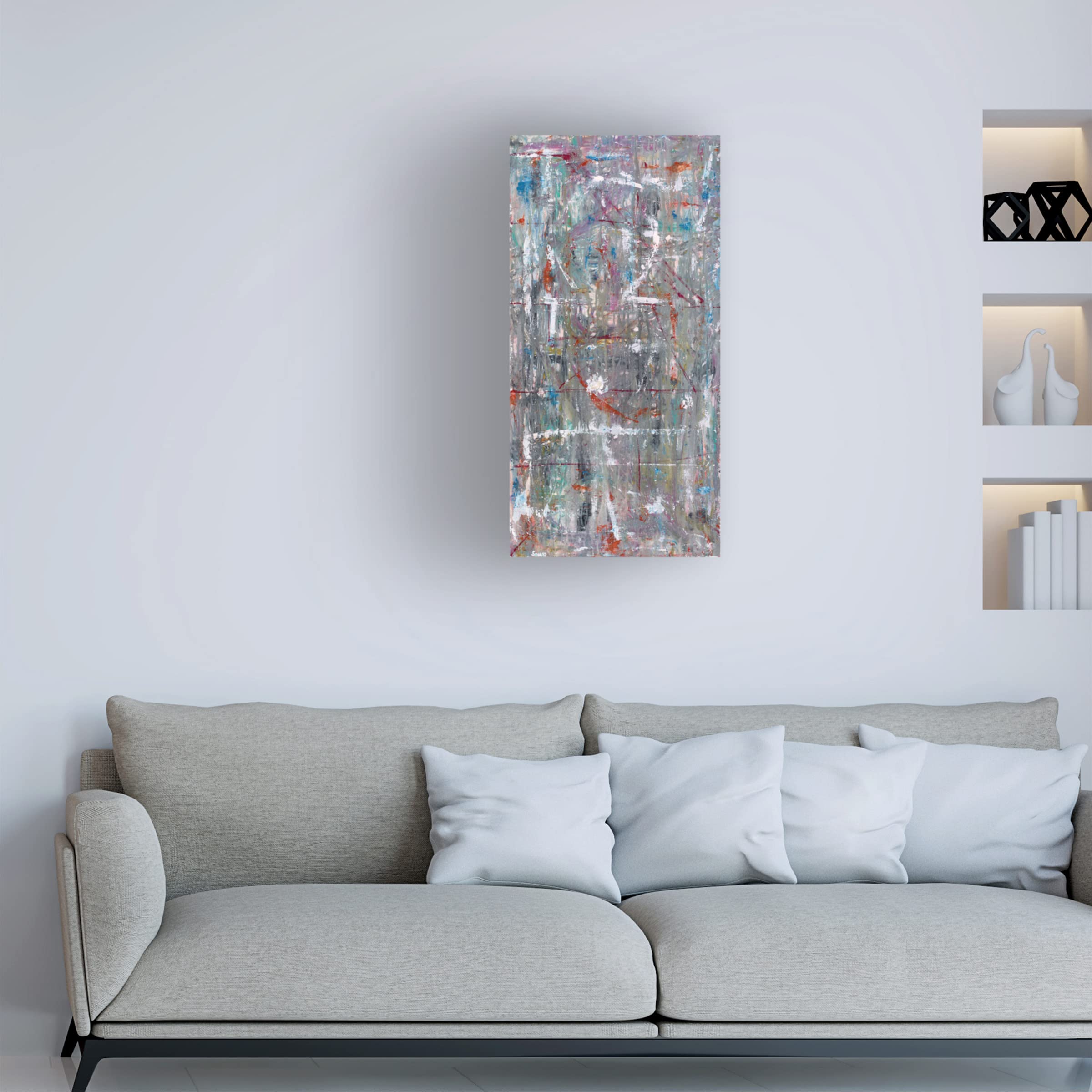 Trademark Fine Art 'Julibee Series Triptych 2' Canvas Wall Art by Sona - Modern Home Decor for Living Room, Bedroom & Office