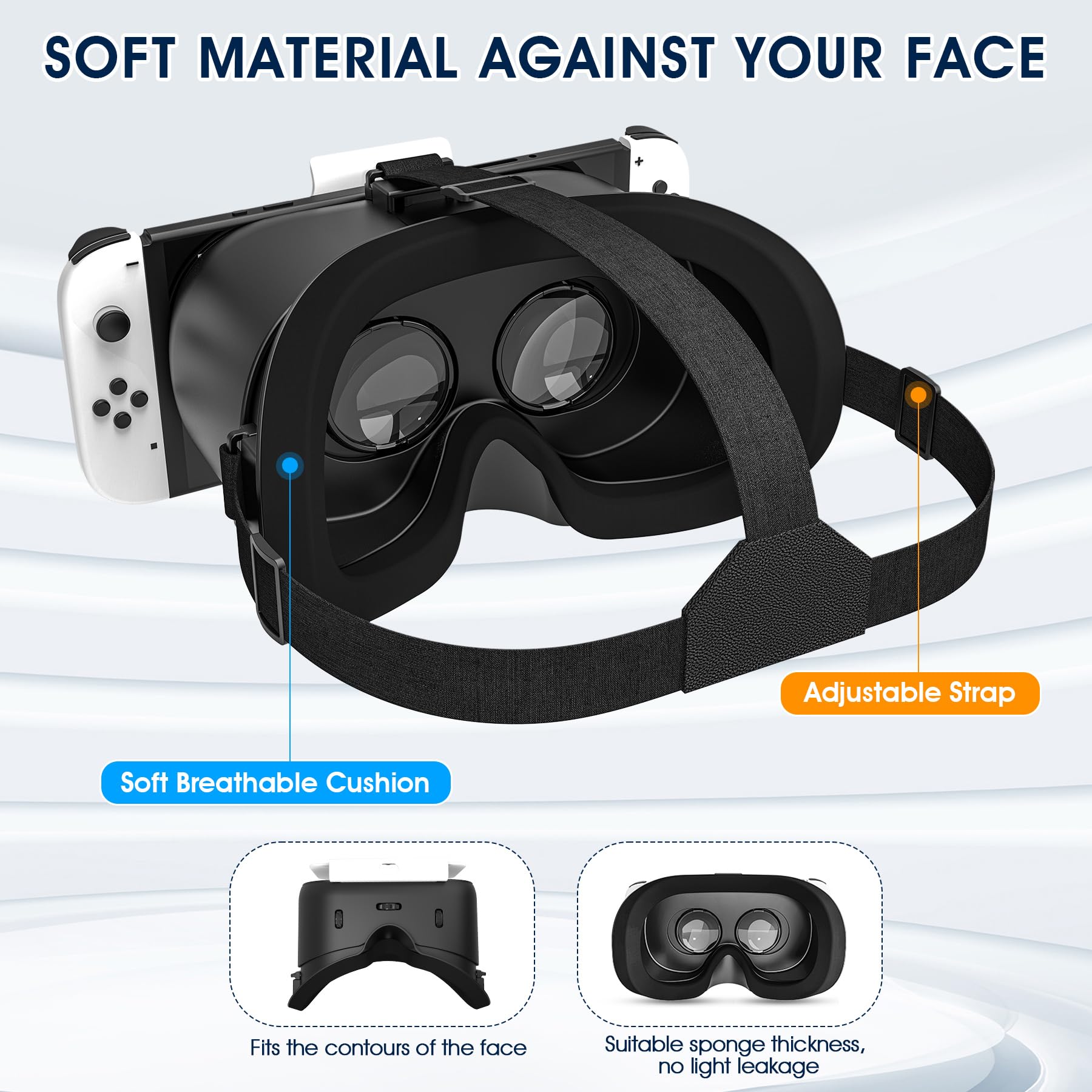 Upgraded VR Headset for Nintendo Switch & Switch OLED - Adjustable HD Lenses, Comfortable Head Strap, Labo Kit Compatible | Immersive 5D Gaming Experience for Kids & Adults | Perfect for Family Game Nights & Virtual Reality Adventures