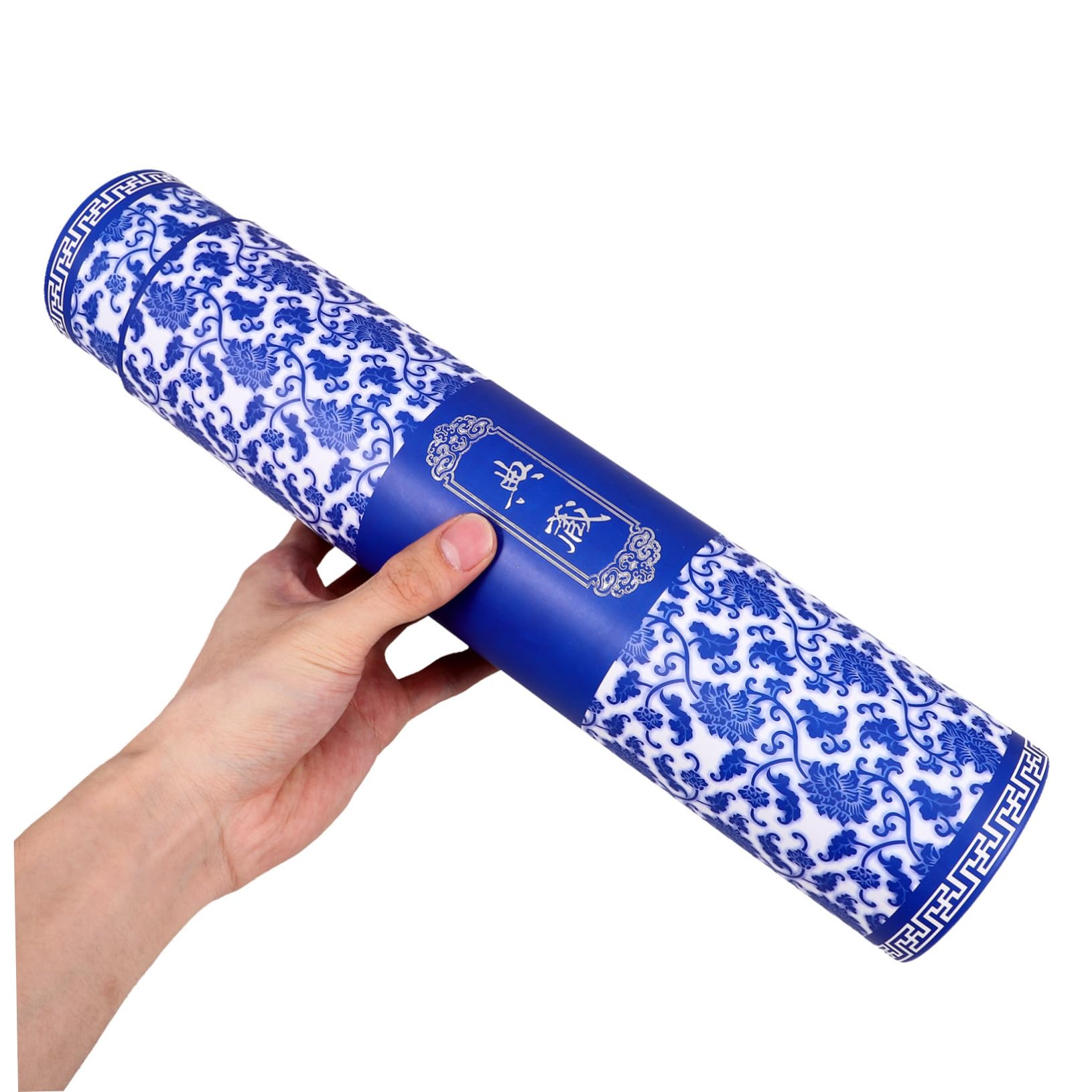 VILLCASE Blue and White Porcelain Painting Storage Box - Scroll Holder for Artwork, Posters & Drawings | Perfect for Artists, Mailing & Home Decor Organization