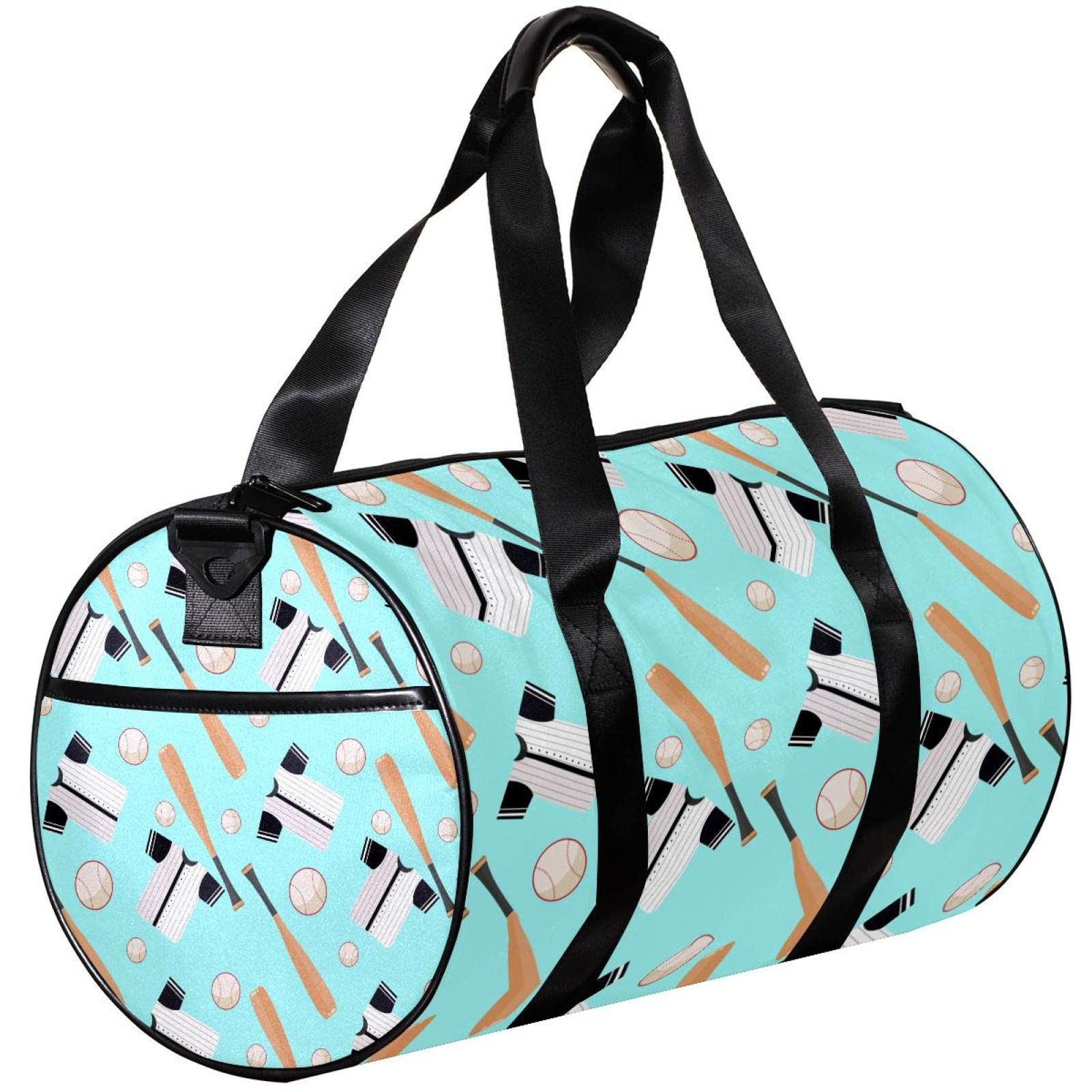Baseball Themed Travel Duffel Bag - Lightweight Sports Gym Bag for Men & Women - Compact Weekender Overnight Bag for Baseball Games, Gym Workouts & Weekend Getaways