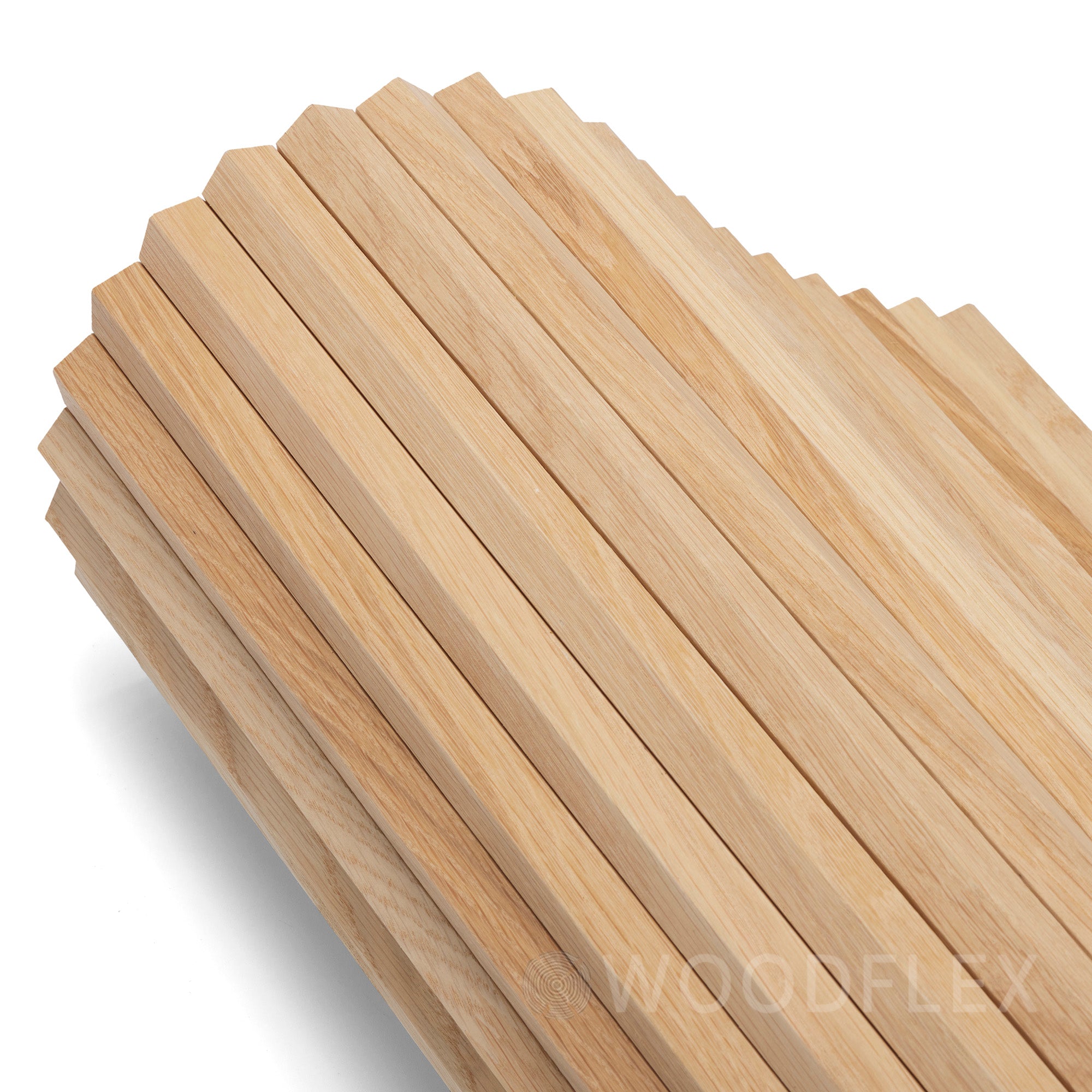 WOODFLEX Flexible Wooden Slat Wall Panel - Natural Oak Veneer - 2700mm x 600mm Triangle Design - Modern Acoustic Room Divider for Home & Office Decoration