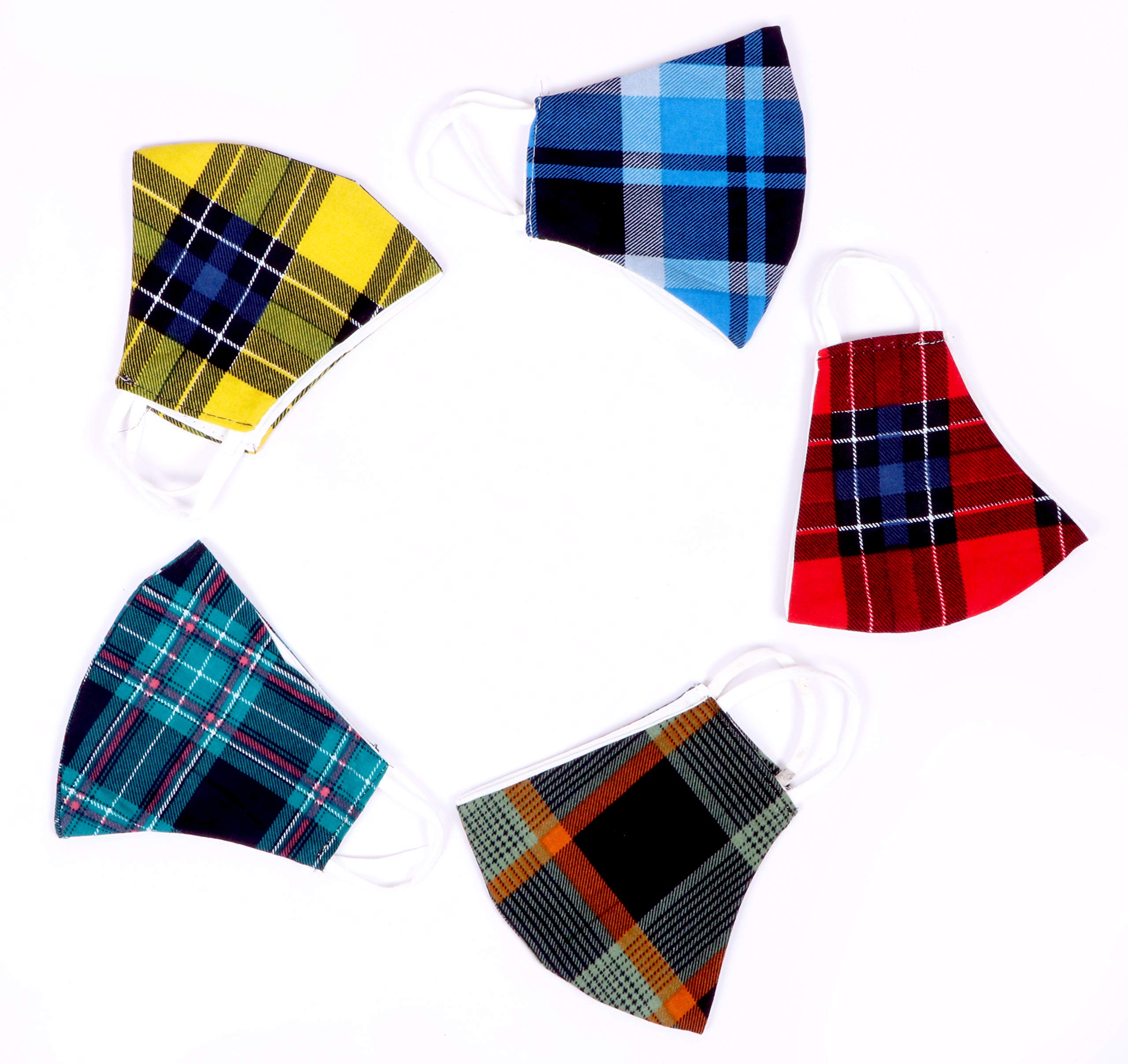 Premium Cotton Face Mask - 100% Organic & Breathable, Reusable & Washable for Men & Women - Soft Adjustable Ear Loops - Made in India (Multi-Color) - Ideal for Daily Use, Travel, and Outdoor Activities