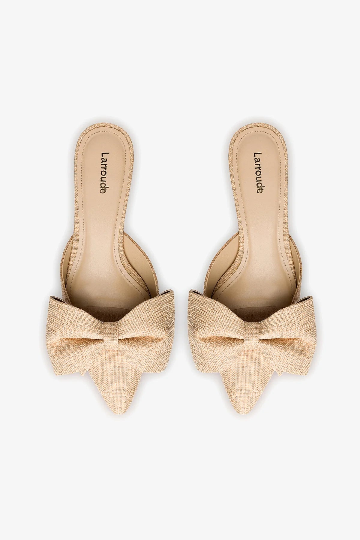 Elle Flat Mule Sandals in Beige Raffia - Comfortable Summer Slides for Women, Beach Vacation & Casual Outings