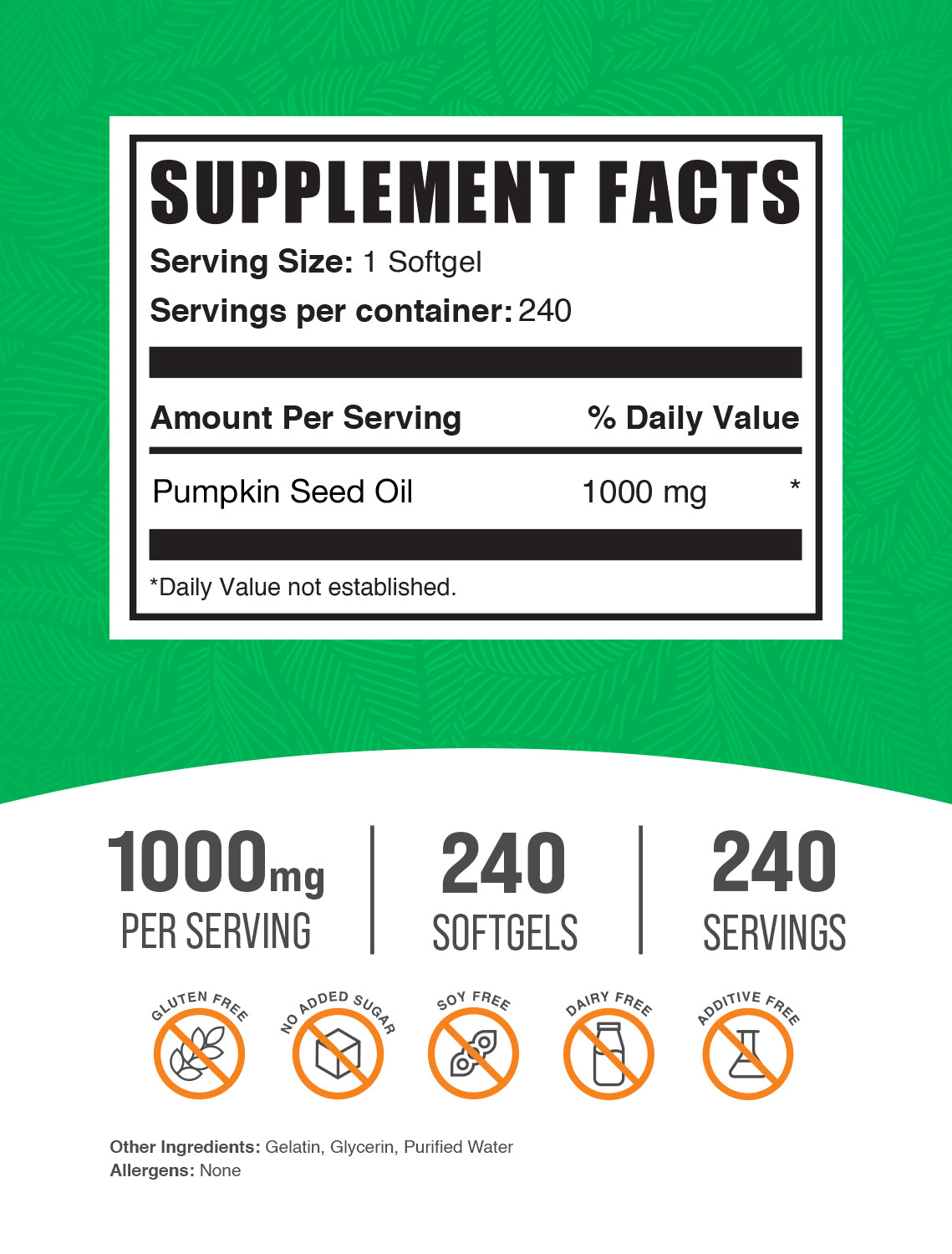 Organic Pumpkin Seed Oil Softgels for Prostate & Urinary Health - 1000mg, 120 Count - Supports Hair Growth & Bladder Function - Perfect for Men's Wellness & Daily Supplement Routine
