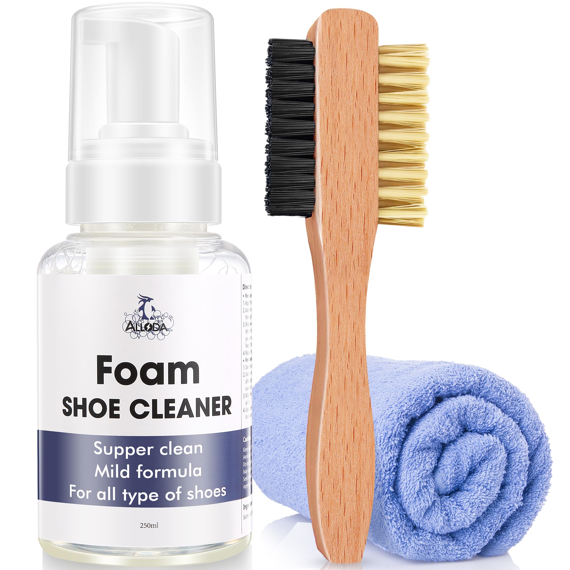 Premium Shoe Cleaner Kit - Rich Foam for 80+ Pairs | Suede & Leather Sneaker Cleaner with Brush & Microfiber Towel | Perfect for Sneakers, Boots & Dress Shoes | Keep Your Footwear Looking New