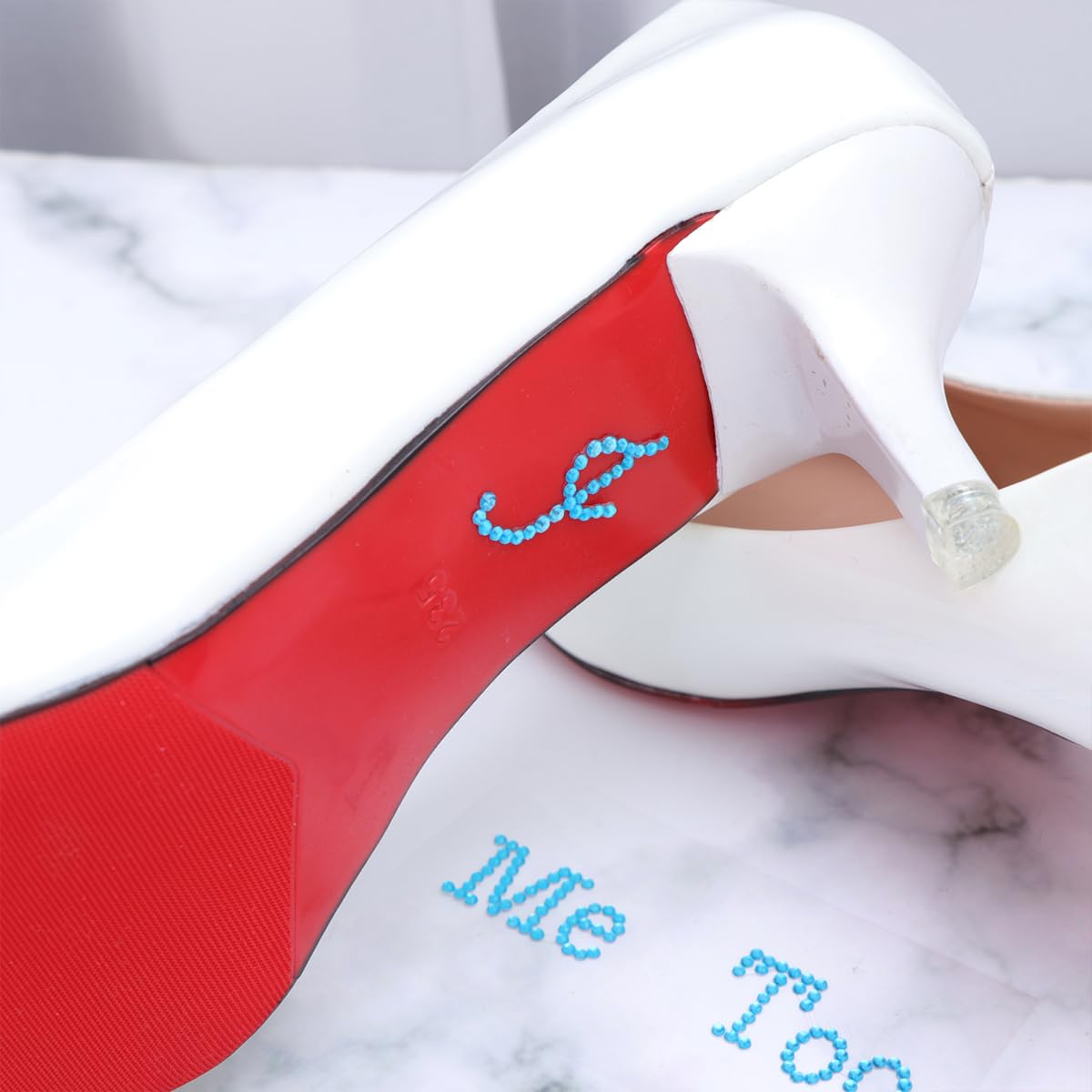 EXCEART Rhinestone Shoe Stickers - Self-Adhesive Sole Protector Appliques, Wedding Decals for Bridal Shoes (10pcs) | Perfect for 