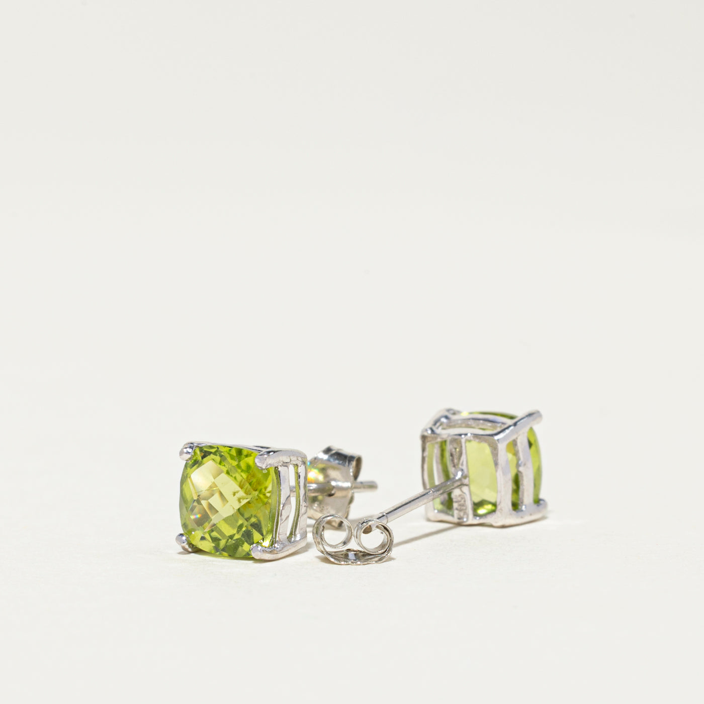 14K Gold Peridot Stud Earrings - 2.50 Carat Total Weight (CTW) | Dainty Green Gemstone Jewelry for Women, Gift for Her, Birthday, Anniversary, Wedding, Everyday Wear