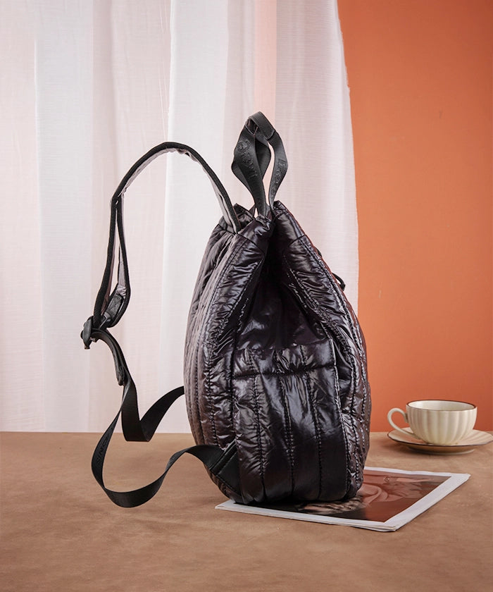 Lee Quilted Puffer Drawstring Backpack - Waterproof Lightweight Travel Backpack for Men & Women - Perfect for Hiking, School, Commuting and Outdoor Adventures