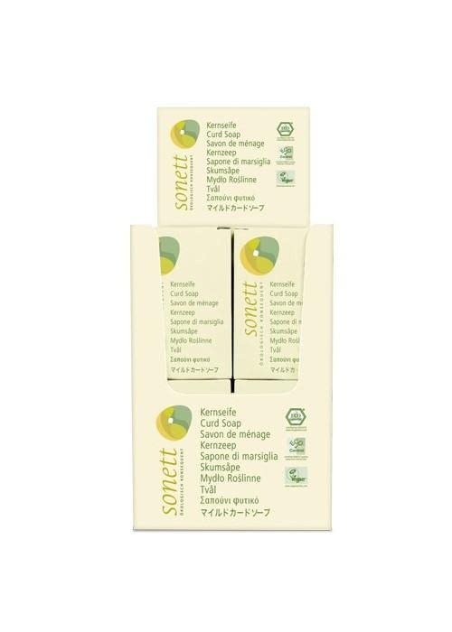 Sonett Organic Curd Soap Bar 3.5 oz | 100% Natural & Vegan | Handmade with Organic Ingredients | Gentle Cleansing for Face, Body & Sensitive Skin | Eco-Friendly Bath & Shower Soap