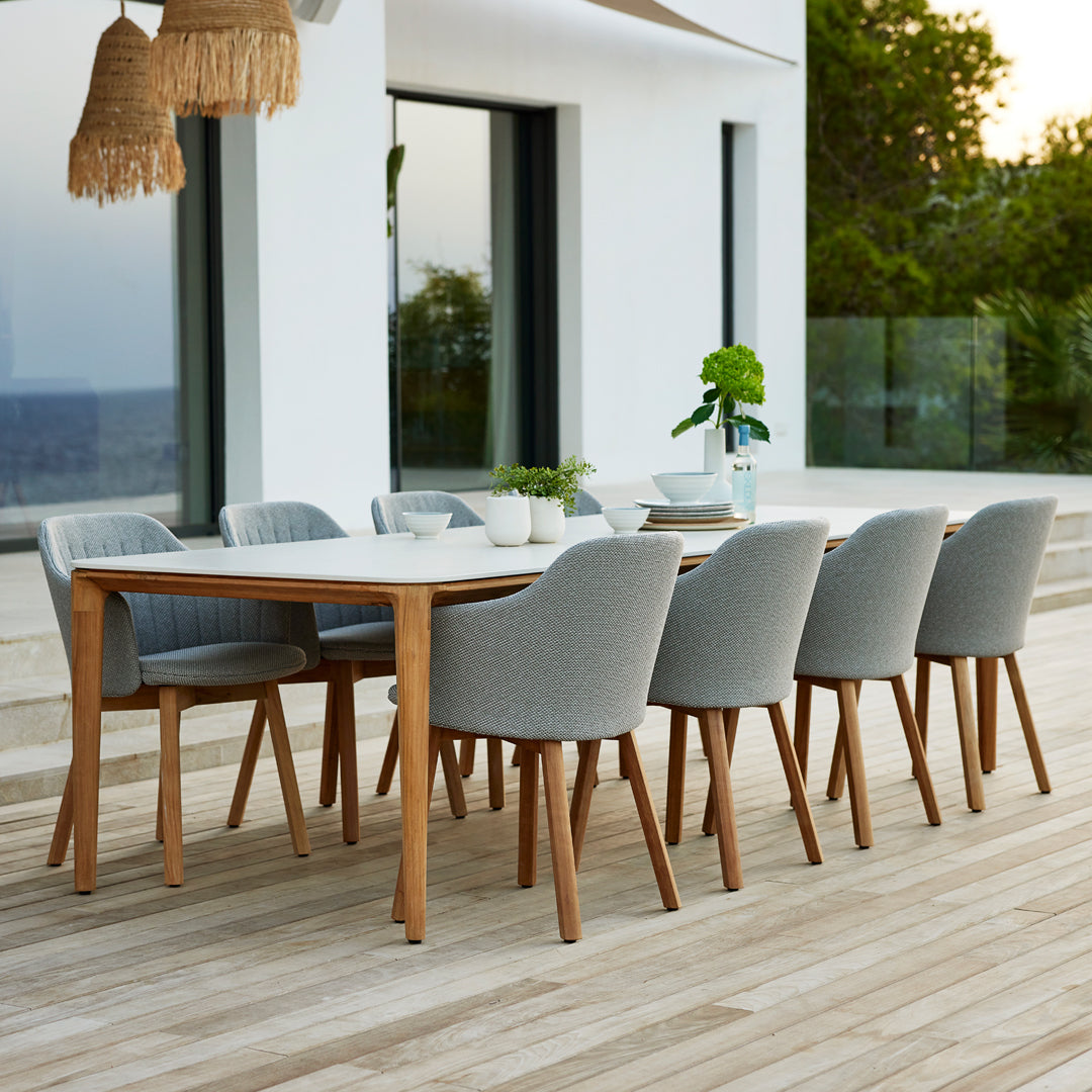Premium Outdoor Patio Chair with Wood Base & Comfortable Back/Seat Cushion - Perfect for Garden, Deck, Poolside Relaxation and Backyard Lounging