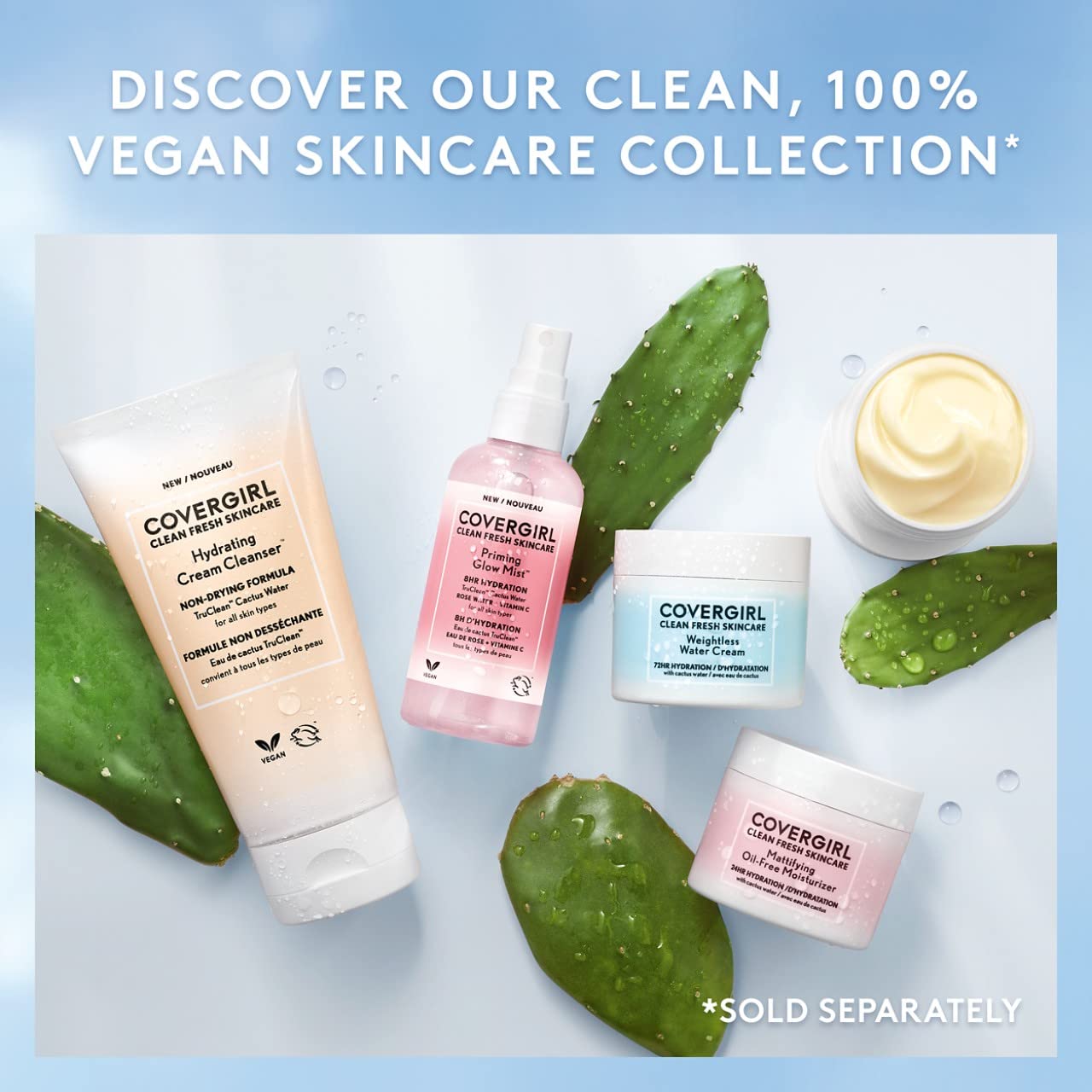 Covergirl Clean Fresh Skincare Hydrating Cream Cleanser for Dry Skin - 5 Fl Oz Gentle Face Wash with Natural Ingredients | Daily Moisturizing Cleanser for Morning & Night Skincare Routine