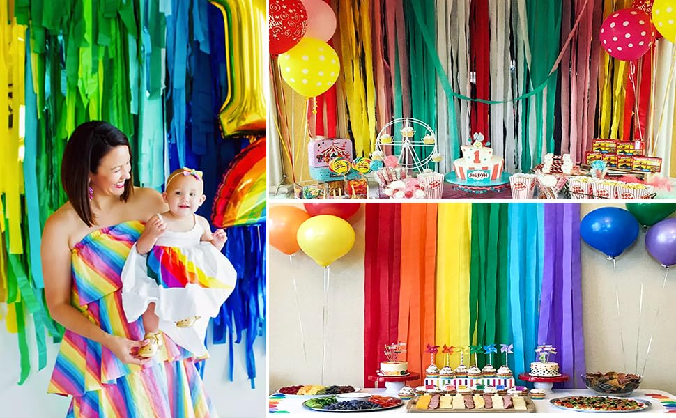 GCB Yellow Crepe Paper Streamers - 4 Rolls (328ft Total) for Party Decorations | Birthday, Wedding, Baby Shower, Engagement & Anniversary Decor | 1.8in x 82ft per Roll | Perfect for Ceiling Decor, Photo Backdrops & Festive Events