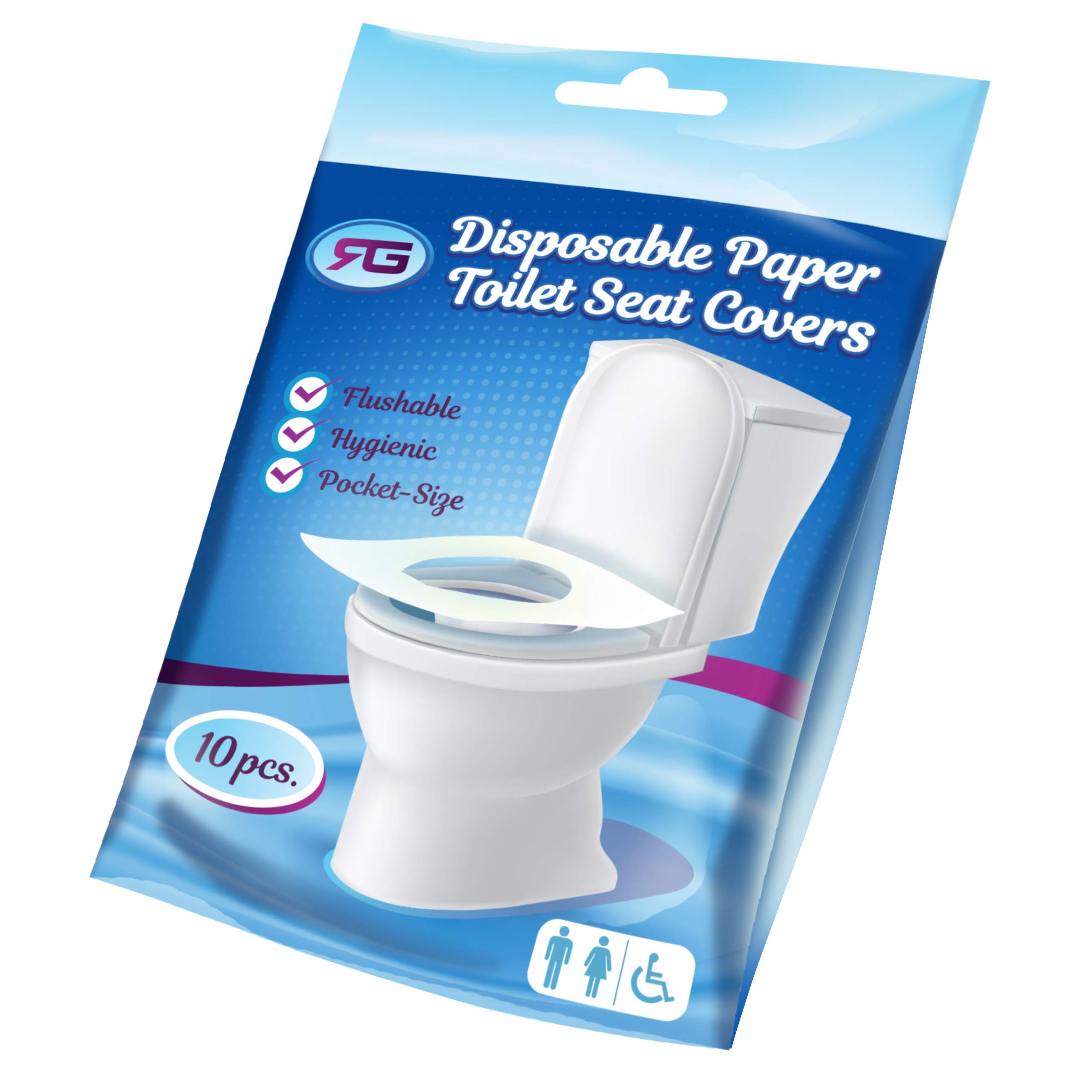 **Flushable & Disposable Toilet Seat Covers - 100 Count (10 Packs x 10 Sheets) - Travel Essentials for Kids & Adults - Perfect for Road Trips, Airports, Camping & Public Restrooms**