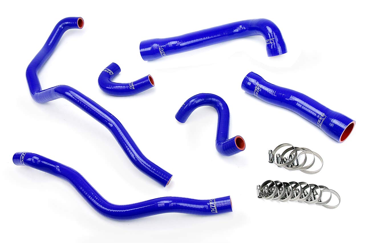 HPS 57-1543-BLUE Silicone Radiator Hose & Heater Hose Kit - High Temp Coolant Hose Replacement for Car, Truck, SUV - Perfect for Engine Cooling System Upgrades & Performance Modifications