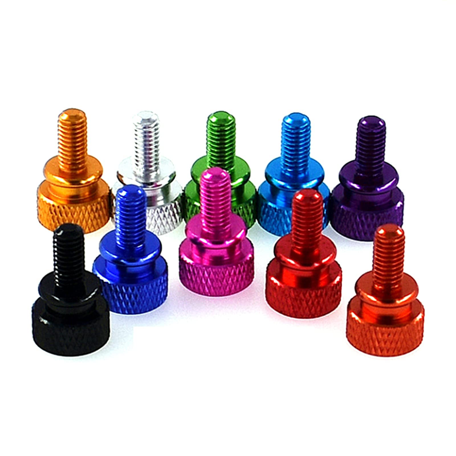 5pcs M5 Color Aluminum Alloy Thumb Screws for Computer Case - M5x12mm, PC Building & Hardware Upgrade Accessories, Perfect for DIY Computer Assembly and Case Modifications