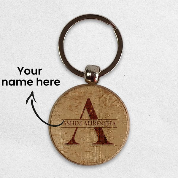 Custom Engraved Wooden Keychain with Personalized Name - Perfect for Gifts, Travel, and Everyday Use